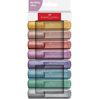 FABER-CASTELL Textmarker TL46 Metallic 8 Stück Keilspitze 1-5 mm farbig sortiert
