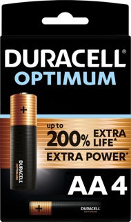 DURACELL Batterie Optimum 4 Stück AA im Blister