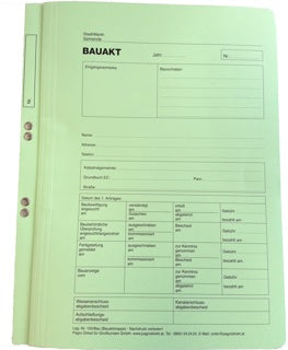 Bauaktmappe DIN A4 bedruckt grün