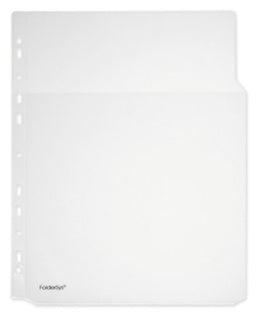 FOLDERSYS Prospekthülle 40802 5 Stück DIN A4 mit 3/4-Tasche transparent