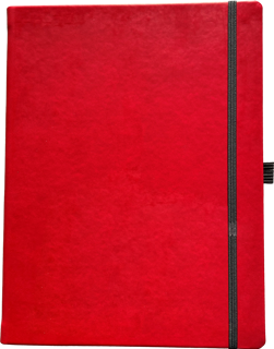 LEYKAM Notizbuch Denkzettel Classic 19 x 25 cm 192 Blatt kariert rot