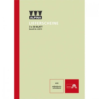 LEYKAM ALPINA Lieferschein A5015 DIN A5 hoch 3x 50 Blatt selbstdurchschreibend