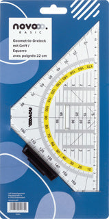 NOVOOO BASIC Geodreieck mit Griff 22 cm transparent