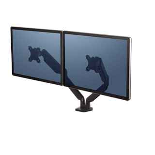 FELLOWES Doppelmonitorarm Platinum bis 32" mit 2 USB-Ports schwarz