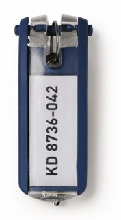 DURABLE Schlüsselanhänger 1957 KEY CLIP 6 Stück mit Beschriftungsfeld dunkelblau