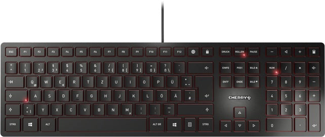 CHERRY Tastatur KC6000 Slim USB mit Nummernblock schwarz