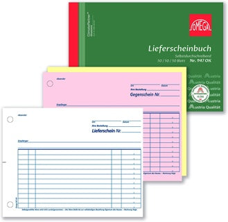 OMEGA Lieferschein 947OK DIN A5 quer 3x 50 Blatt selbstdurchschreibend