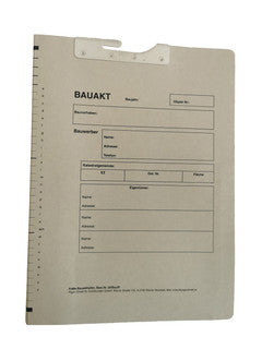 FeMa Bauaktenhefter 20 mm 20/Bau/R Rechtsheftung mit Tasche grau 1 Stück