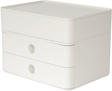 HAN Schubladenbox Smart-Box Plus Allison DIN A5 mit 2 Laden und Utensilienbox snow white