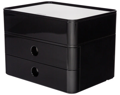 HAN Schubladenbox Smart-Box Plus Allison DIN A4 mit 2 Laden und Utensilienbox jet black