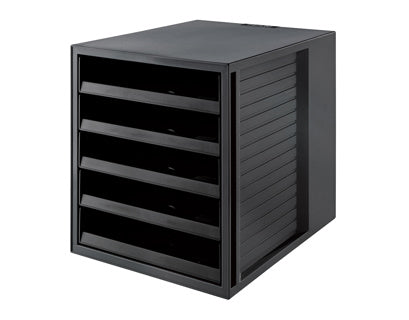 HAN Schubladenbox Schrankset Karma DIN C4 mit 5 Schubladen schwarz