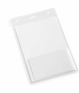DURABLE Namensschild 8526 20 Stück A6 mit Eurostanzung und Lochung PP 105 x 148 mm transparent