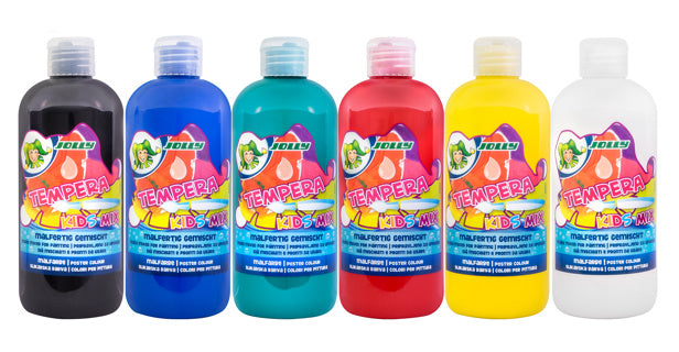 JOLLY Malfarben Tempera Set B 5 Stück 0.5 Liter Grundfarben