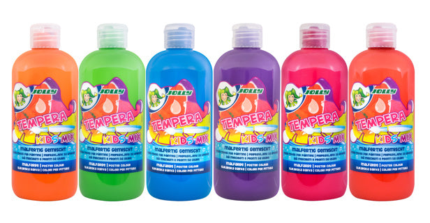 JOLLY Malfarben Tempera Set A 5 Stück 0.5 Liter Ergänzungsfarben