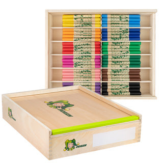 JOLLY Filzstift Booster XL Nature 180 Stück in Holzbox mit Rundspitze 12 Farben sortiert