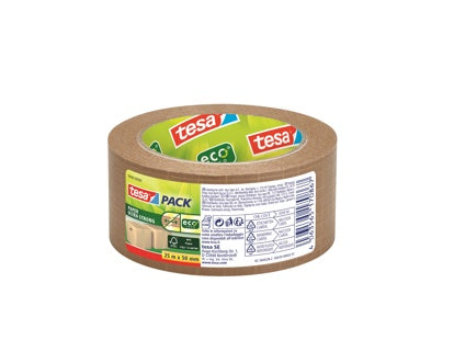 TESA Papierpackband ecoLogo ultrastrong 1 Rolle Papier 50 mm x 25 m braun