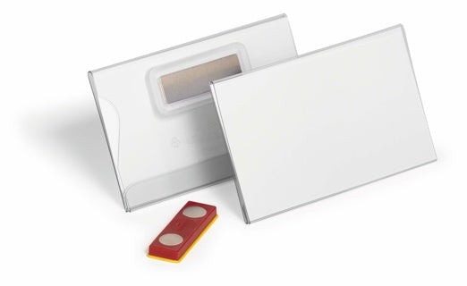 DURABLE Namensschild 8244 25 Stück mit Magnet verdrehsicher 54 x 90 mm transparent