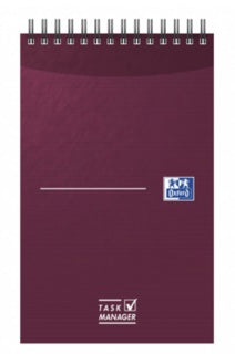OXFORD Task Manager Office Essentials 70 Blatt liniert 12.5 x 20 cm weinrot