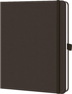 LEYKAM Notizbuch Denkzettel Luxury Tweed DIN B5 192 Blatt kariert Hardcover 17 x 24 cm braun