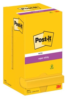 POST-IT® Haftnotizen Super Sticky 654-S 12 Blöcke à 90 Blatt 76 x 76 mm gelb