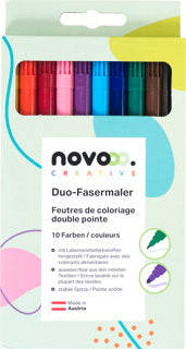 NOVOOO CREATIVE Duo-Fasermaler 10 Stück farbig sortiert