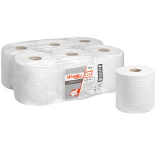 WYPALL Rollenhandtücher 6 Rollen à 400 Blatt 2-lagig weiß