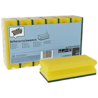 CLEAN & CLEVER Scheuerschwamm SMA60 6 Stück 7 x 4.5 x 15 cm gelb/grün