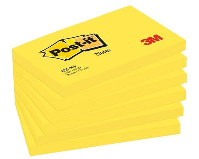 POST-IT® Haftnotizen 655-NY 6 Blöcke à 100 Blatt 127 x 76 mm neongelb