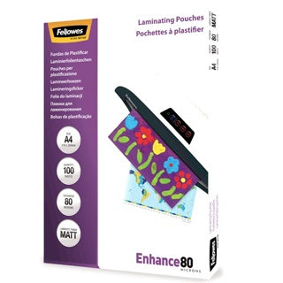 FELLOWES Laminierfolie 100 Stück DIN A4 2x 80 µm matt transparent