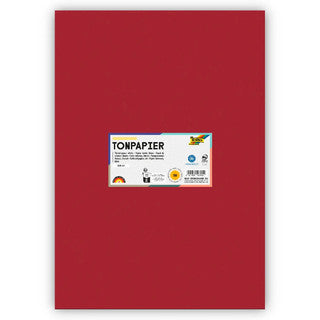 FOLIA Tonzeichenpapier 6322 DIN A3 50 Bögen 130 g/m² dunkelrot