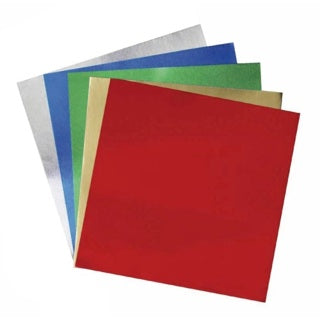 FOLIA Faltblätter 50 Blatt Alufolie 15 x 15 cm farbig sortiert