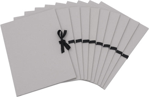 FOLIA Zeichenmappe 10 Stück DIN A4 Graupappe mit Band grau