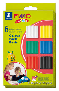 STAEDTLER Modelliermasse FIMO® Kids Basic 6 Blöcke à 42 g farbig sortiert
