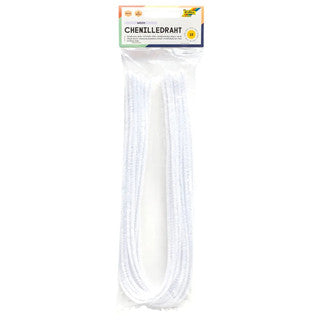 FOLIA Chenilledraht 10 Stück 0.8 x 50 cm weiß