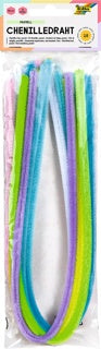 FOLIA Chenilledraht 10 Stück 0.8 x 50 cm Pastellfarben sortiert