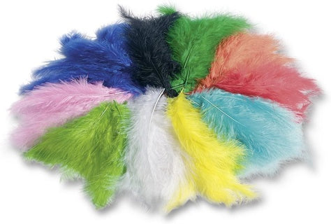 FOLIA Flauschfedern 100 g 60 - 180 mm Intensivfarben sortiert