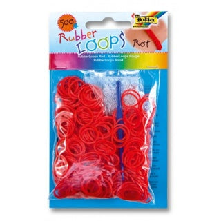 FOLIA Gummibänder RubberLoops 500 Stück rot