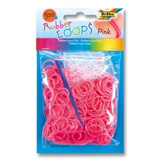 FOLIA Gummibänder RubberLoops 500 Stück pink