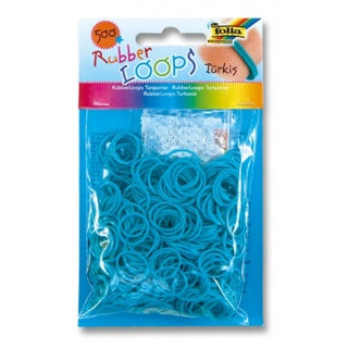 FOLIA Gummibänder RubberLoops 500 Stück türkis