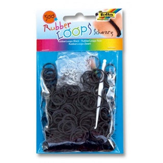 FOLIA Gummibänder RubberLoops 500 Stück schwarz