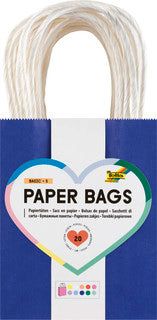 FOLIA Papiertüte 20 Stück 12 x 15 x 5.5 cm farbig sortiert