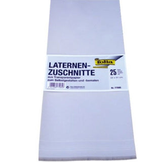 FOLIA Laternenzuschnitte 25 Blatt aus Transparentpapier 115 g/m² 22 x 51 cm weiß