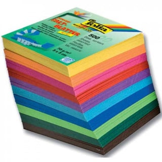 FOLIA Faltblätter 500 Blatt 70 g/m² 5 x 5 cm farbig sortiert