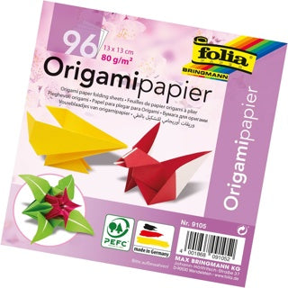 FOLIA Faltblätter 96 Blatt 80 g/m² 13 x 13 cm farbig sortiert