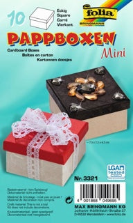 FOLIA Pappboxen 10 Stück Mini 7.5 x 4.5 x 7.5 cm unbedruckt natur