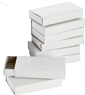 FOLIA Streichholzschachtel 12 Stück 11 x 2 x 6 cm weiß