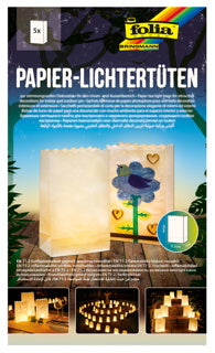 FOLIA Lichtertüte 5 Stück Papier 19 x 7 x 11.5 cm transluzent weiß