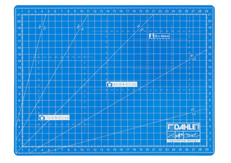 DAHLE Schneidematte 10690 A4 beidseitig bedruckt 22 x 30 cm blau