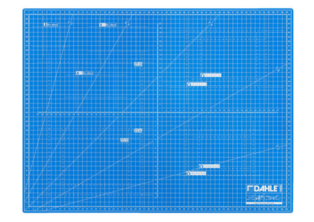 DAHLE Schneidematte 10692 A2 beidseitig bedruckt 45 x 60 cm blau