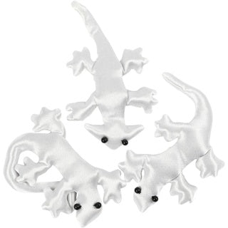 CREATIV COMPANY Echsen 3 Stück aus Polyester 10-14 cm weiß